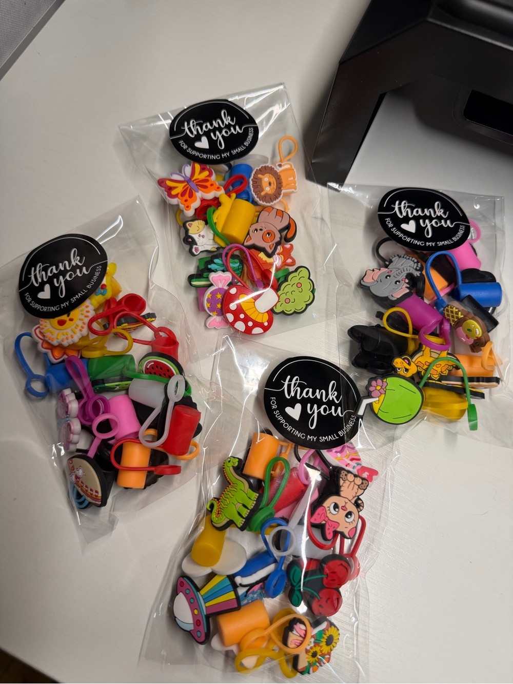 13 Random Colorful Assorted Straw Toppers - Picture 2 of 2